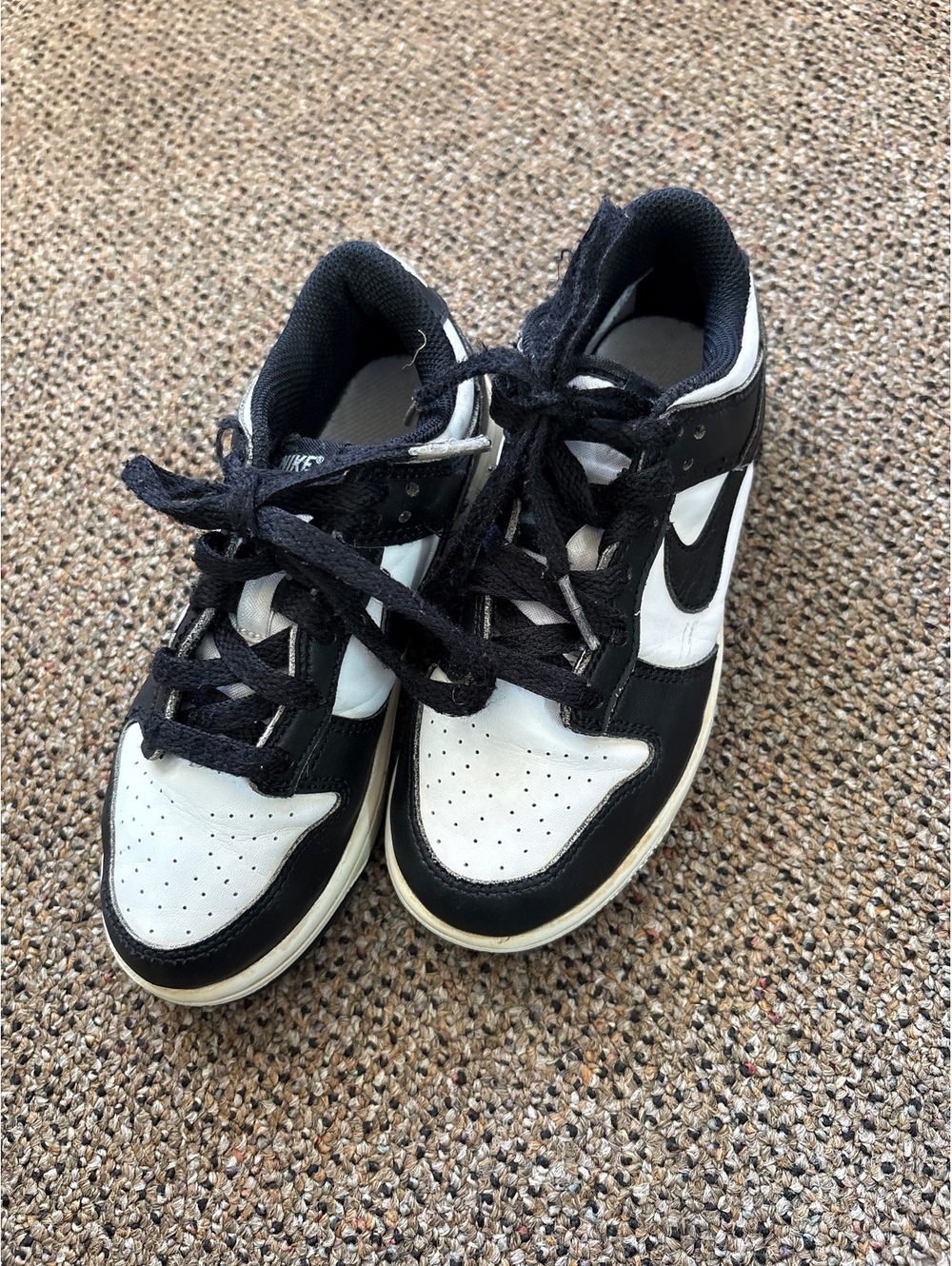 Baby Nike Dunk Low Black White Sneakers Size 1Y